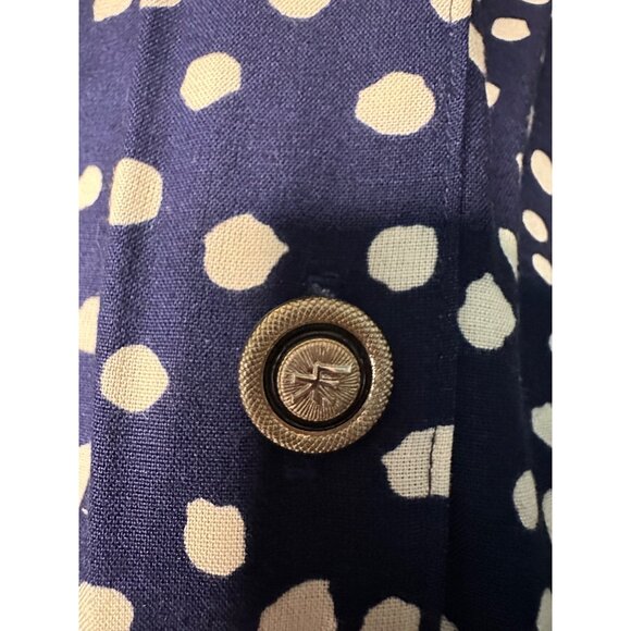 Kathy Lee 24W Navy Ivory Polka Dot Blouse Cottagecore Academia Y2K Vintage retro - Picture 7 of 7